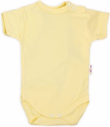 Baby Nellys Bavlněné body krátký rukáv - žluté, Velikost koj. oblečení 62 (2-3m) - obrázek 1