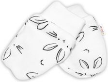 Rukavice kojenecké bavlna - KRÁLÍČCI bílé - 0-3měs. - obrázek 1