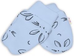 Rukavice kojenecké bavlna - KRÁLÍČCI modré - 0-3měs. - obrázek 1