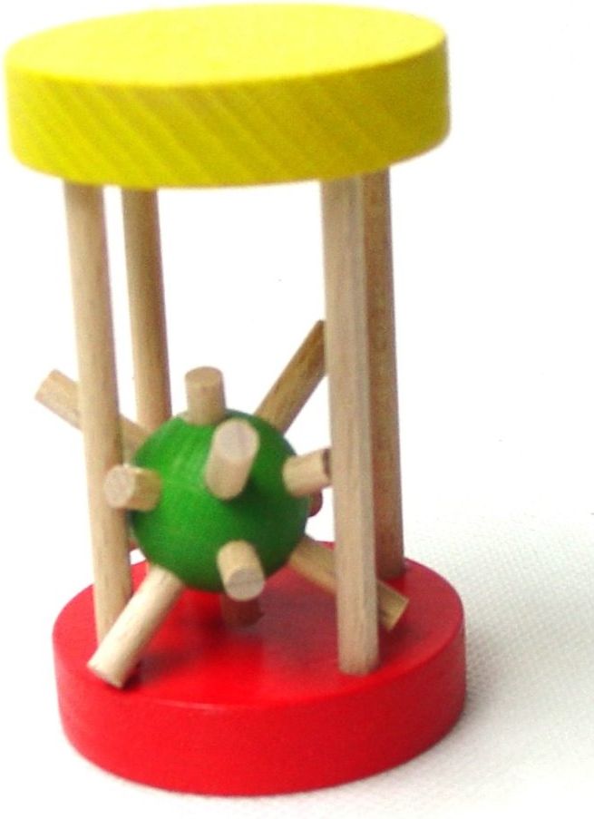 Česká dřevěná hračka Dřevěný ježek v kleci malý - obrázek 1