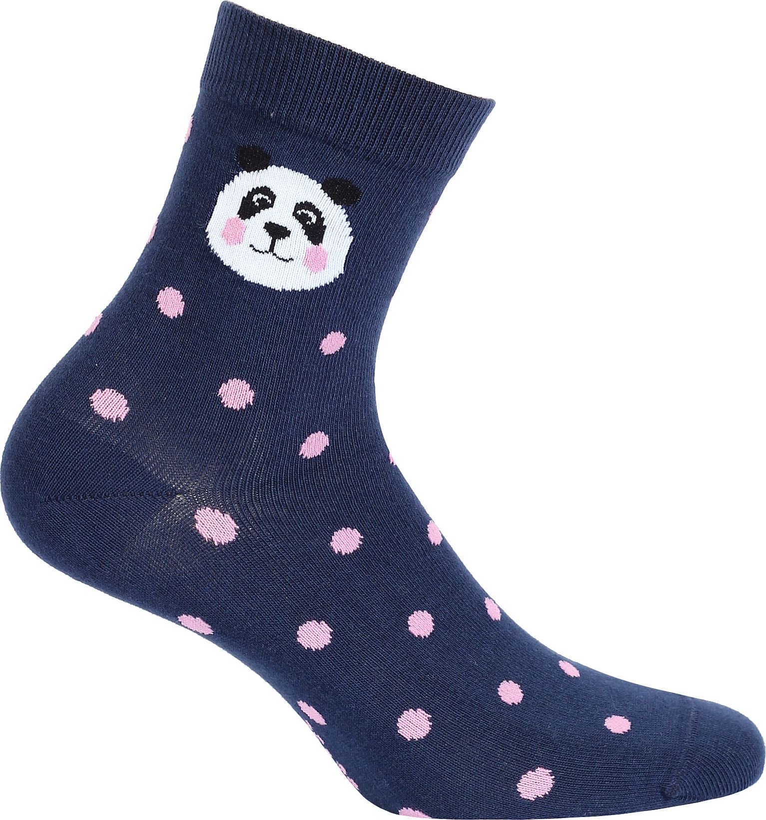 Dívčí ponožky s obrázkem GATTA PANDA, PUNTÍKY modré Velikost: 33-35 - obrázek 1