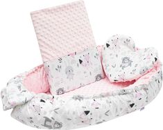 Hnízdečko pro miminko s Minky a výbavou - SRDÍČKO zvířátka s růžovou - NewBaby - obrázek 3