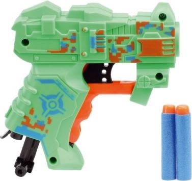 Pistole na pěnové náboje 11cm plast + náboje 2ks s broukem - obrázek 3
