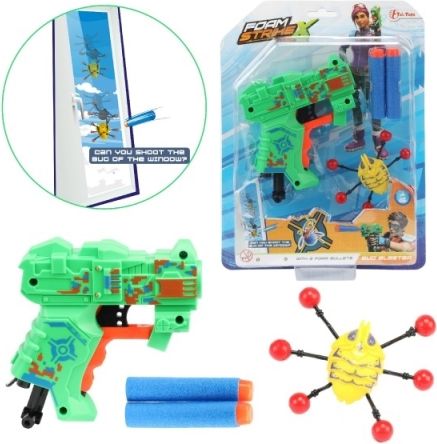Pistole na pěnové náboje 11cm plast + náboje 2ks s broukem - obrázek 6