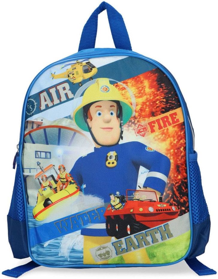 SETINO Předškolní batoh i na výlety Požárník Sam pro kluky, modrý - obrázek 1
