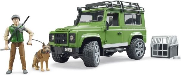 Bruder 2587 Land Rover Defender, figurka myslivce a psa - obrázek 2