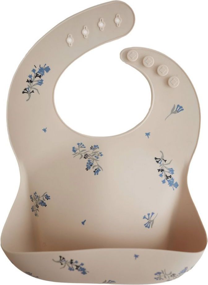 Silikónový podbradník Mushie Lilac Flowers - obrázek 1