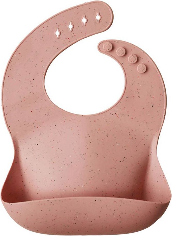 Silikónový podbradník Mushie Peach Terrazzo - obrázek 1