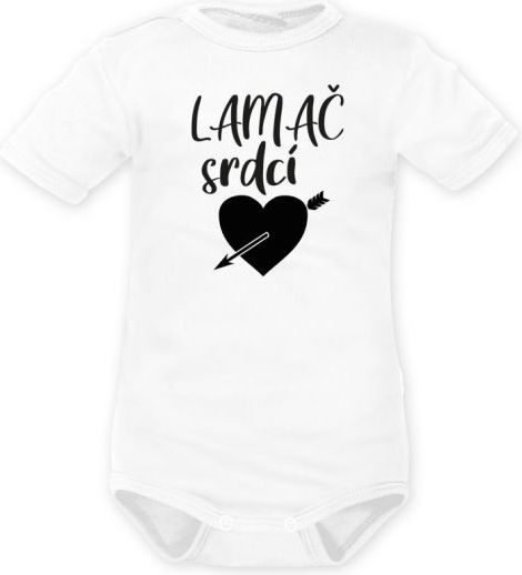 DEJNA Body krátký rukáv Lamač srdcí - bílé, vel. 86 - 86 (12-18m) - obrázek 1