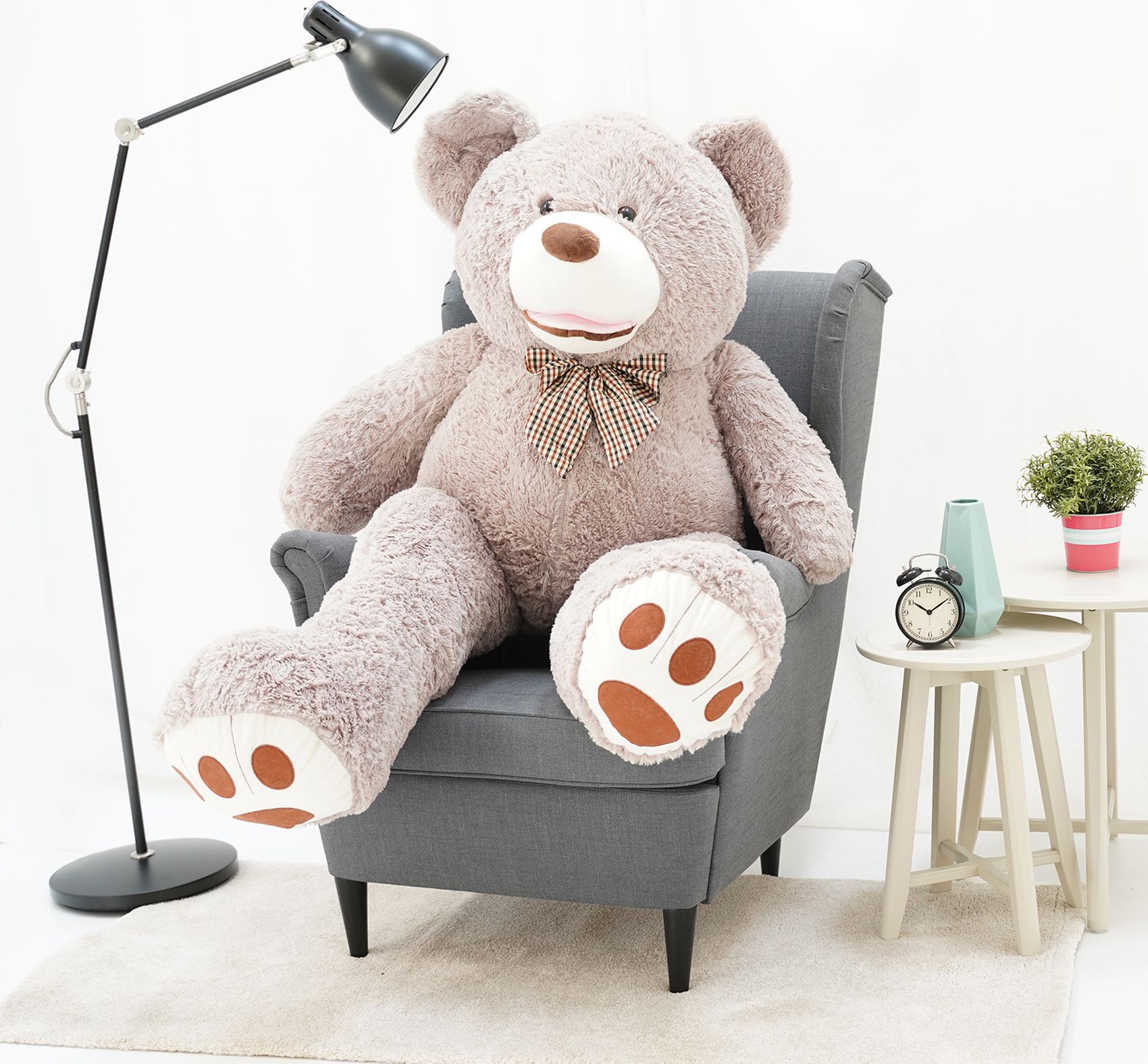 Velký medvěd XXL plyšák 160 cm - světle hnědý - obrázek 3