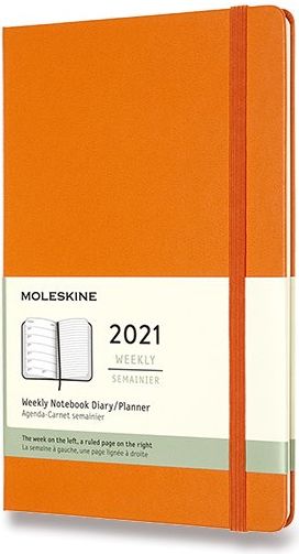 Moleskine Diář 2021 tvrdé desky oranžový A5 72 listů týdenní - obrázek 1