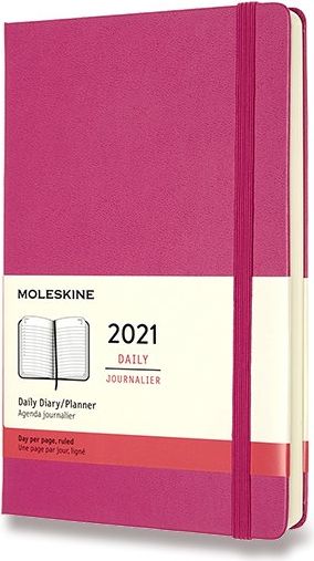 Moleskine Diář 2021 - tvrdé desky růžový A5 200 listů - obrázek 1