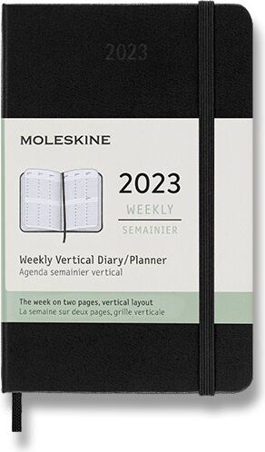 Moleskine Diář 2023 - tvrdé desky S, týdenní, vertikální, černý A6 - obrázek 1