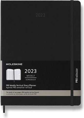 Moleskine Diář 2023 - PRO, tvrdé desky, týdenní, vertikální, černý B5 - obrázek 1