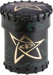 Q-Workshop Call of Cthulhu Black & Green-Golden Leather Dice Cup - obrázek 1