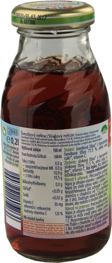 HiPP ŠŤÁVA BIO Švestkový nápoj 200ml - obrázek 2