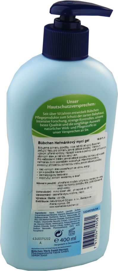 Bübchen Heřmánkový mycí gel pro děti 400ml - obrázek 2