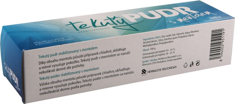 Herbacos Tekutý pudr s mentolem 1% 100g - obrázek 2
