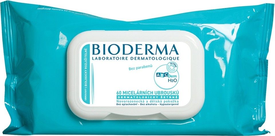 BIODERMA ABCDerm H2O Micelární ubrousky 60 ks - obrázek 1