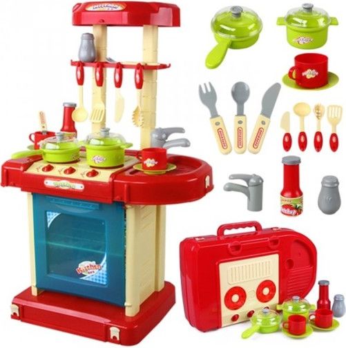 Mamido  Dětská interaktivní kuchyňka červená - obrázek 1