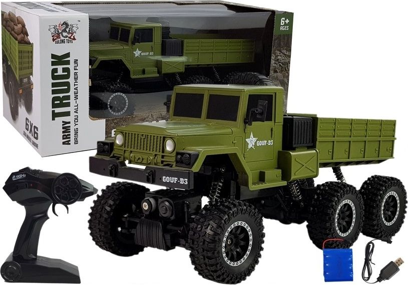 Mamido  Vojenské nákladní auto na dálkové ovládání 6x6 zelené - obrázek 1
