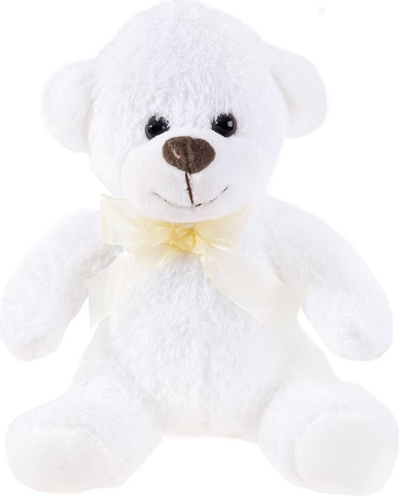 Mamido  Plyšový medvídek s mašlí bílý - obrázek 1