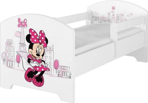 BabyBoo Dětská postel 140 x 70cm Disney - Minnie Paris, bílá - včetně šuplíku. - 140x70 - obrázek 1