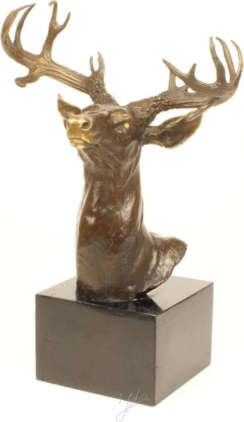 Bronzová socha - HLAVA JELENA - obrázek 1