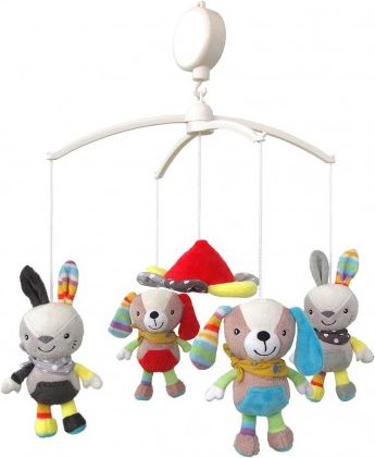 Kolotoč nad postýlku Baby Mix králíčci a pejsci, Multicolor - obrázek 1