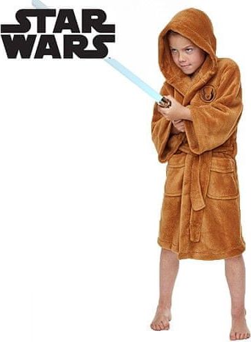 CurePink Dětský fleece župan Star Wars|Hvězdné války: Jedi (10-12 let) hnědá - obrázek 1