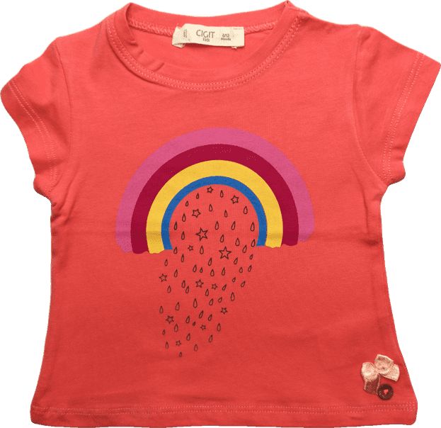 Cigit Kids Dívčí tričko cihlově červená Duha Velikost: 92 (18-24m) - obrázek 1