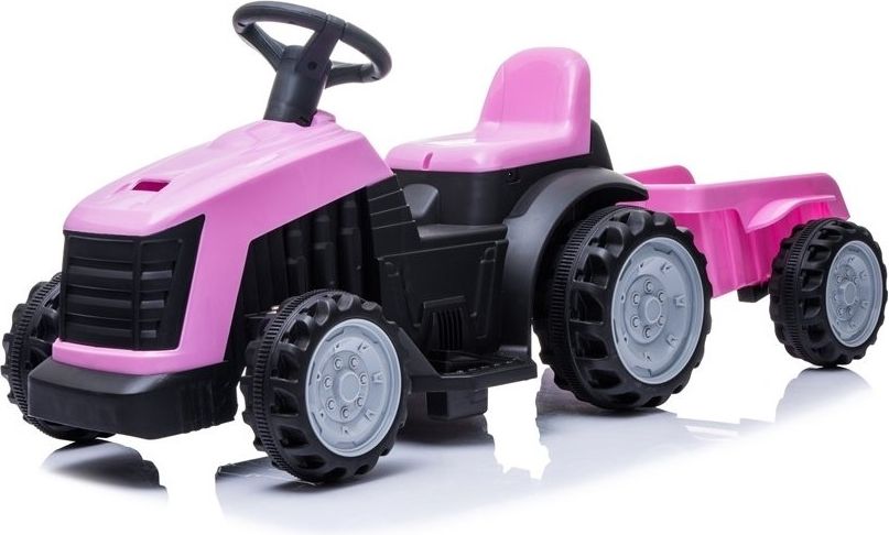 Mamido  Dětský elektrický traktor s vlečkou růžový - obrázek 1