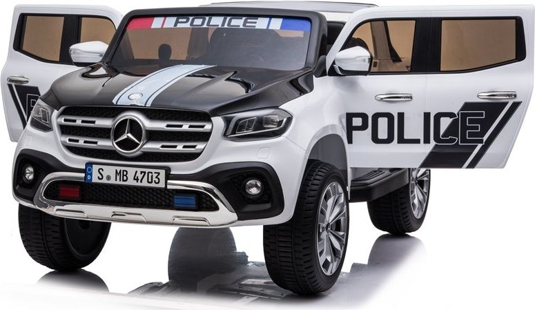 Mamido  Dětské elektrické autíčko Policie Mercedes bílé - obrázek 1