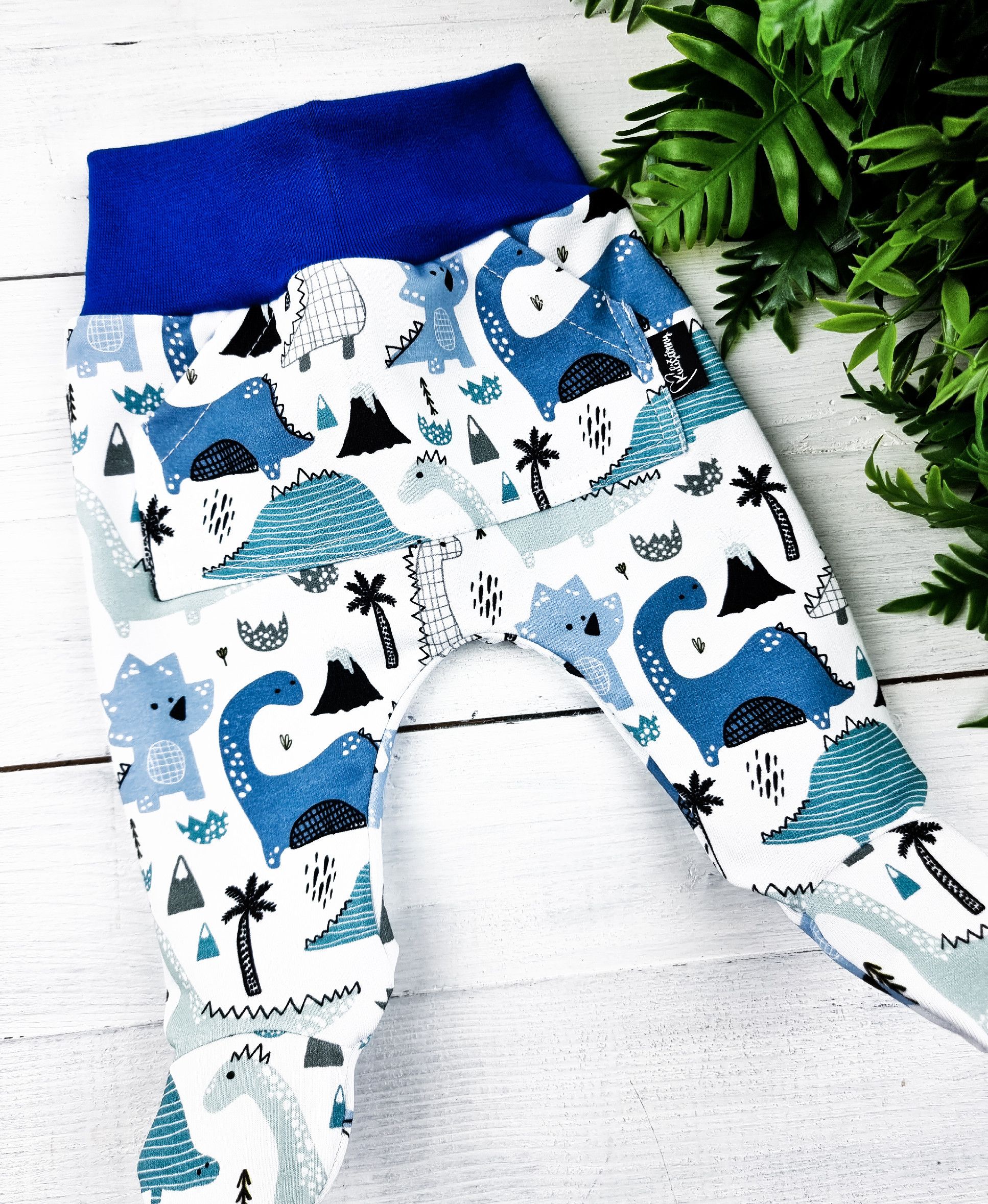 Kulišárny (handmade) Polodupačky ,,DINO,, blue VELIKOST: 56