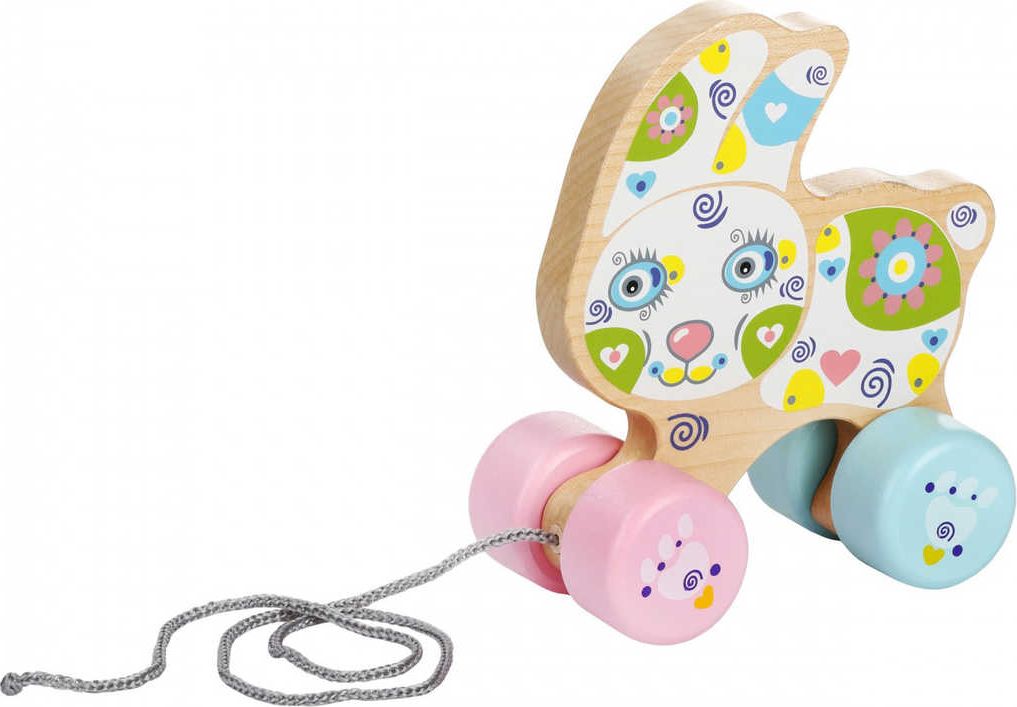 CUBIKA DŘEVO Baby Králík tahací na kolečkách *DŘEVĚNÉ HRAČKY* - obrázek 1