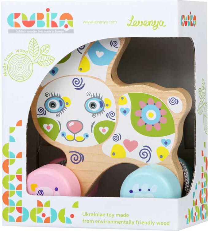 CUBIKA DŘEVO Baby Králík tahací na kolečkách *DŘEVĚNÉ HRAČKY* - obrázek 3
