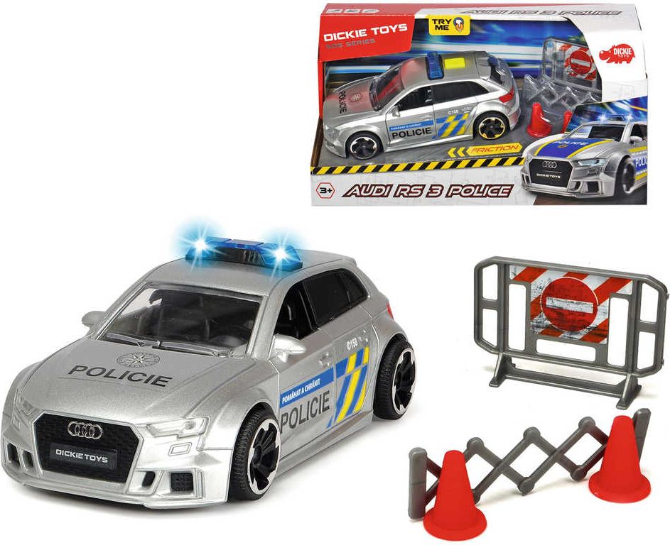 DICKIE Auto Audi RS3 policie ČR na setrvačník s doplňky na baterie Světlo Zvuk - obrázek 1