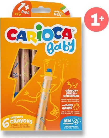 Carioca Pastelky Baby Crayon 3 in 1 6 ks 4281 - obrázek 1