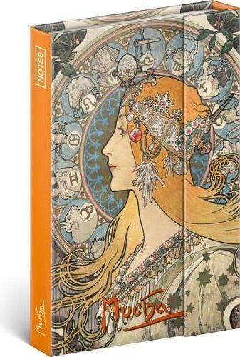 Notes Alfons Mucha – Zodiak, linkovaný, 11 × 16 cm - obrázek 1