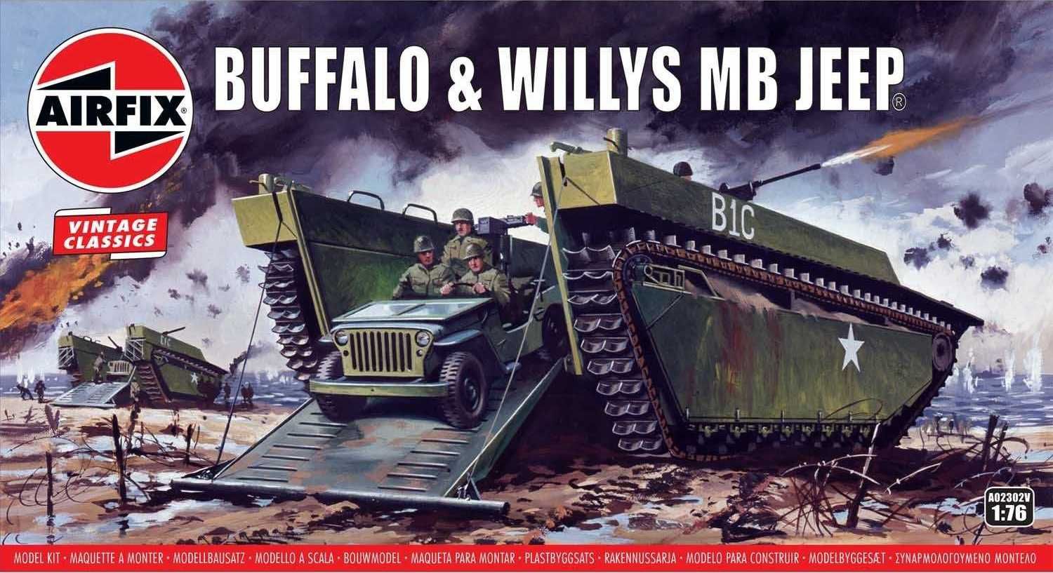 AIRFIX Classic Kit VINTAGE military A02302V - Buffalo Willys MB Jeep  (1:76) - obrázek 1