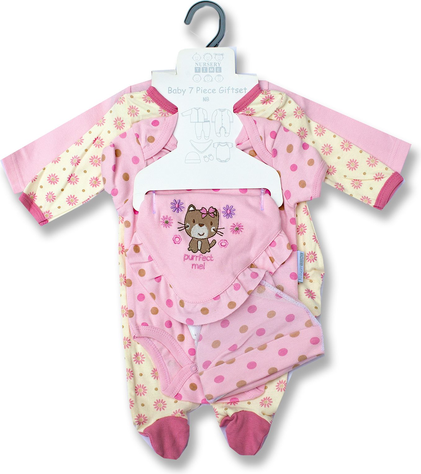 Nursery Time Kojenecká souprava kočička 7 dílná porodnice Velikost: 56 - obrázek 1