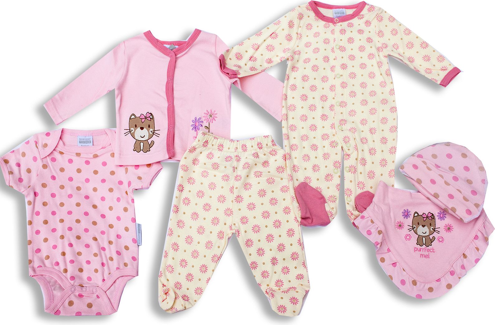 Nursery Time Kojenecká souprava kočička 7 dílná porodnice Velikost: 56 - obrázek 2