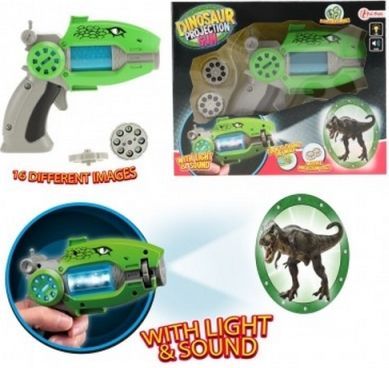 Teddies Pistole projekční dinosaurus plast 16cm na baterie se zvukem a světlem v krabici 24x19x6cm - obrázek 1
