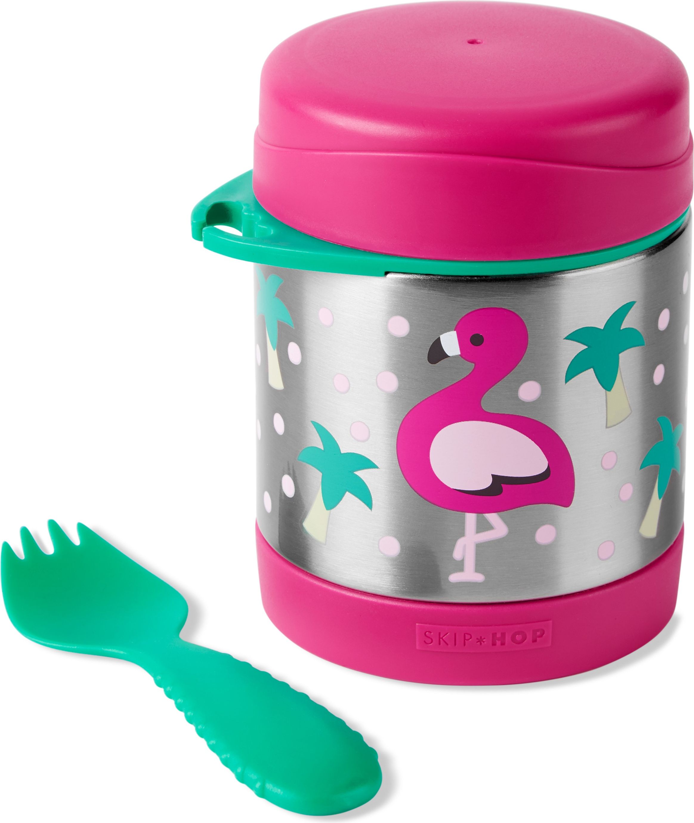 SKIP HOP Zoo Termoska na jídlo se lžičko/vidličkou Plameňák 325ml, 12 m+ - obrázek 2
