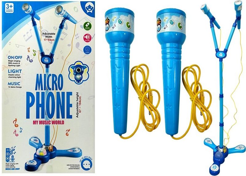 Mamido  Dětský mikrofon s karaoke modrý - obrázek 1