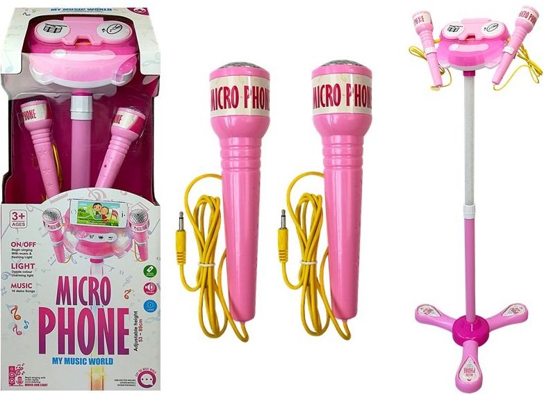Mamido  Dětský mikrofon s karaoke růžový - obrázek 1