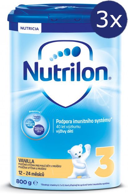 Nutricia Nutrilon 3 Pronutra Vanilka 800g - balení 3 ks - obrázek 1