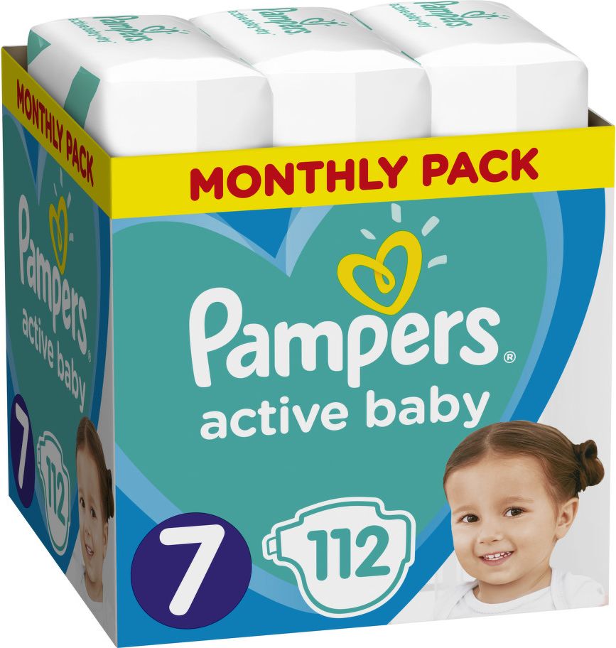 Pampers Active Baby Pleny S7 15+ kg Monthly Pack 112ks - obrázek 1