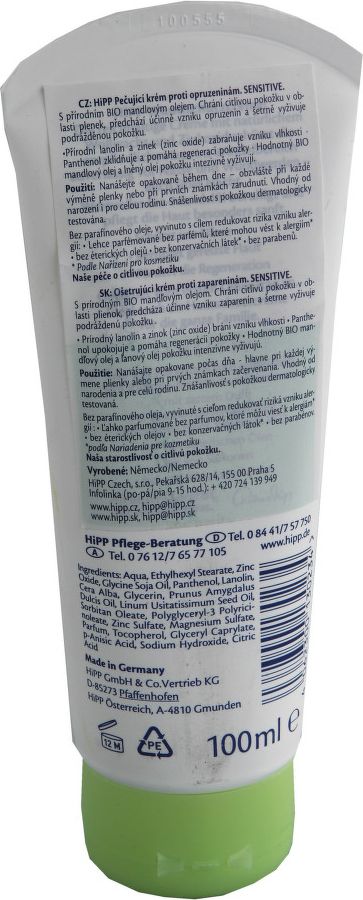 Hipp BabySanft Krém na opruzeniny SENSITIVE 100 ml - obrázek 3