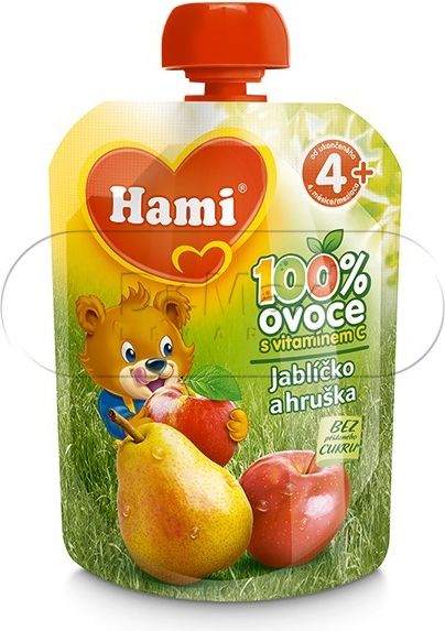 Hami Příkrm ovocná kapsička Jablíčko a hruška 90 g - obrázek 2